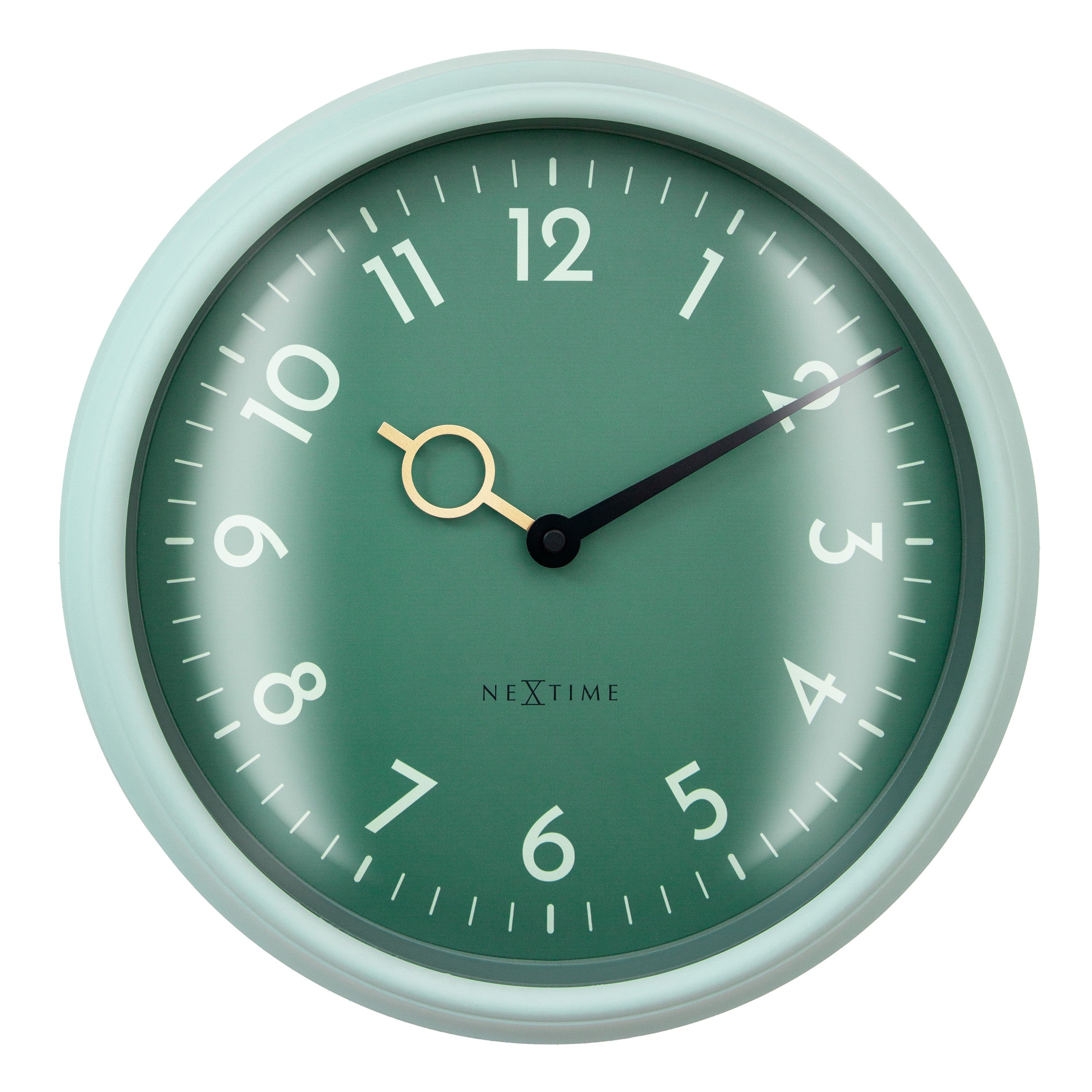 NeXtime Golden Hour wall clock, 30.5cm silent ABS clock with gold-toned accents and modern design.